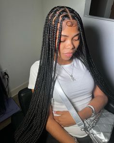 Medium Knotless, Black Kids Braids Hairstyles, Big Box Braids Hairstyles, Black Ponytail Hairstyles, Twist Braid, Cute Braided Hairstyles, Cute Box Braids Hairstyles