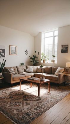 the living room is clean and ready to be used as an office or family room