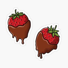 two chocolate covered strawberries sticker