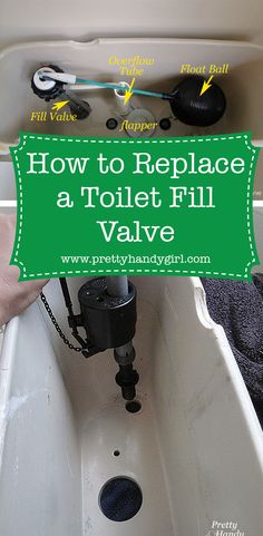 a bathroom sink with the words how to replace a toilet fill valve on it's side