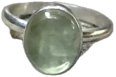 Modern Green Oval Cabochon Jewelry, Minimalist Green Oval Jewelry, Oval Green Amethyst Jewelry, Green Oval Moonstone Ring, Green Oval Moonstone Gemstone Ring, Oval Green Moonstone Gemstone Ring, Green Oval Prehnite Rings, Green Oval Moonstone Ring In Sterling Silver, Prehnite Gemstone Ring Jewelry