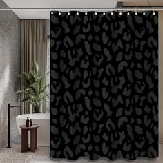 PRICES MAY VARY. ✔【High-quality Materials】 100% polyester fabric, waterproof, full drape, smooth texture, can promote the formation of water droplets, can withstand the wet bathroom environment, environmentally friendly and durable, and can be used for a long time. ✔【Multiple styles to choose】The bathroom shower curtain has 8 styles to choose from, the size is W 72 x H 72 IN, each style corresponds to the relative number of eco-friendly resin hooks, for various standard bathrooms, high quality a Black Restroom Ideas Decor, Leopard Print Bathroom Decor, Shower Curtain Alternatives, Dark Bathroom Decor Ideas, Bathroom Shower Ideas Curtain, Cheetah Bathroom Decor, Black Bathroom Wall Decor, Black Shower Curtain Bathroom Ideas, Decorating Ideas For The Home Bathroom