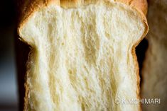 a close up view of a piece of bread