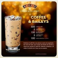 an advertisement for coffee and bailey's ice cream