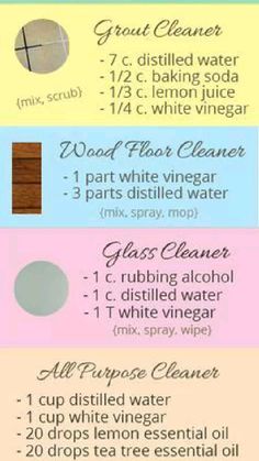 an info sheet describing how to use vinegar for disinfective cleaners and other cleaning products