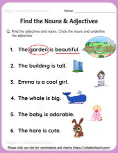 an english worksheet with pictures of animals and other things to describe the word