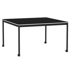 Base Table with Castors: Square + Large - 50.4 + Black Laminate + Plywood Edge + Black Plywood Edge, Soft Sofa, Base Model, White Laminate, Cafe Tables, Royal College Of Art, Creative Lighting, Extruded Aluminum, Bright Designs