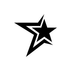 a black and white star logo on a white background