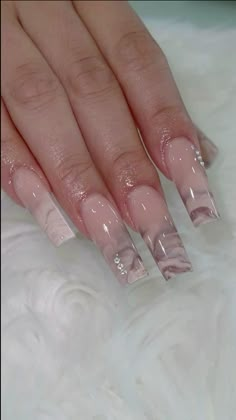 Ombre Marble Acrylic Nails, Acrylic Nails Press On, White Marble Nails Acrylic, Nude Marble Acrylic Nails, Marble French Tip Acrylic Nails, Marble Ombre Nails Acrylic, French Marble Nails, Marble Ombre Nails, Nude Marble Nails