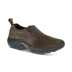 in stock Brown Slip-on Walking Shoes With Vibram Sole, Gray Leather Walking Shoes With Vibram Sole, Rugged Slip-on Walking Shoes With Vibram Sole, Moc Toe Walking Shoes With Vibram Sole, Suede Slip-on Moccasins For Outdoor, Merrell Shoes Mens, Slipon Shoes, Merrell Shoes, Mens Gift Sets