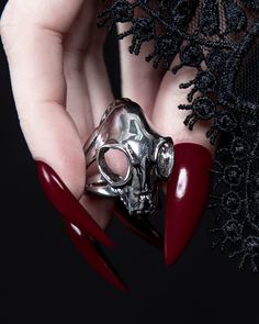 Cat Skull Ring in Mirror Steel – Rogue + Wolf Skull Mirror, Goth Rings, Goth Ring, Long Ring, Cat Skull, Dope Jewelry, Stainless Steel Ring, Ring Sizer, Skull Ring