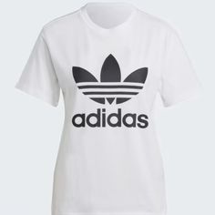 Never Worn Wrinkled From Being In Closet No Stains Blusas T Shirts, Adidas Classic, Adidas Originals Women, Adidas Trefoil, Sport Top, Adidas Tops, Adidas Online, Womens Clothing Sizes, White Adidas