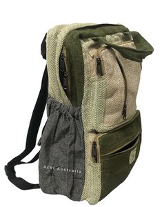 Our super sturdy hemp backpacks are designed for men and women, and have many compartments to store all your large and small bits and pieces. Featuring quality cotton lining and padding, our hemp backpacks have adjustable shoulder straps and will last you many years. Features:- *Ethically crafted in Nepal *100% Nepali grown hemp *Fully lined with woven cotton lining *Featuring a zip at the top to cover  * laptop sleeve and side pouches on each side *Loads of compartments; multi zip pockets and two side pouches. *Adjustable shoulder straps *Measuring approx Length 44cm x W: 36cm x D: 11 cm *Feedback: If for any reason you are not satisfied with your purchase please contact me before leaving negative or neutral feedback - I will do my best to rectify the situation. Thanks  Achi Australia Rectangular Backpack With Pockets For Hiking, Rectangular Hiking Backpack With Pockets, Casual Hiking Bag With Multiple Pockets, Rectangular Cotton Backpack For Outdoor, Casual Green Backpack With Multiple Pockets, Green Cotton Rectangular Backpack, Green Rectangular Cotton Backpack, Eco-friendly Green Backpack For Daily Use, Eco-friendly Green Backpack