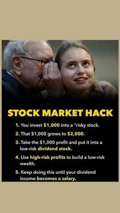 a man and woman kissing each other with the words stock market hack written below them