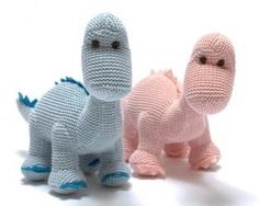 Baby dinosaur toys in pastel blue and pinks - diplodocus dinosaurs Crochet Dinosaurs, Crochet Dinosaur, Knitting Toys, Baby Dino, Virtual Baby Shower, Bleu Pastel