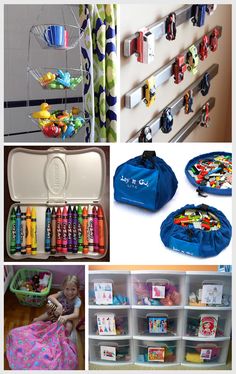 there are many different things in this collage that include toys, books, and crafts