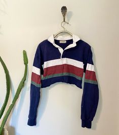 Men Overall, Long Sleeve Rugby Shirts, Custom Crop Top, Shirt With Collar, Vintage Ll Bean, Rugby Shirt, Ll Bean, Cropped Top, Aesthetic Fashion