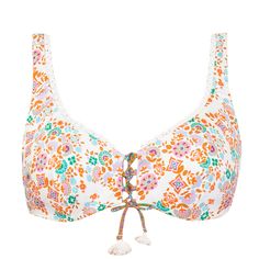 Bralette bikini top VERDISSIMA Damasco Fiorellino Beachwear Bra With Padded Cups For Sunbathing, Summer Beachwear Bra With Padded Cups, Beachwear Bra With Padded Cups, Beachwear Bra With Padded Cups For Beach, Beachwear Bra With Adjustable Straps For Beach Season, Adjustable Straps Bra For Beach Vacation, Adjustable Straps Bra For Beach Season Vacation, Summer Pool Bra With Removable Pads, Summer Vacation Bra With Padded Cups