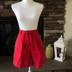 *Rare Nwt* Lizwear Red Denim Mom Shorts, Color Is Not Bright In Person, They Are More Dark Red Irl. Tag Size Is 14, But Am Listing As A 28 Based Off Waist Measurement. *Please Verify All Measurements To Ensure Proper Fit* Retro Red Cotton Bottoms, Red High-waisted Cotton Shorts, Red High Waist Cotton Shorts, Red High Rise Bottoms For Summer, High Rise Red Bottoms For Summer, High Waist Red Cotton Shorts, Red Mid-rise Shorts For Spring, High Rise Red Bottoms With Pockets, Red High Rise Bottoms With Pockets