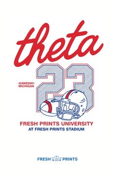 the front cover of an athletic program for fresh prints university, featuring a football helmet