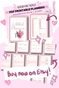 ADHD Planner Printable | ADHD Digital Planner | Digital Planner ADHD | Adhd Printable Planner Goal Printable, Time Management Planner, Organise Your Life, Vision Board Planner, Goal Planner Printable, Highest Self, Budget Planner Printable, Small Business Planner, Printable Planner Pages