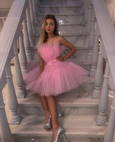 Tulle Homecoming Dress, Dress Birthday, Dress Women Elegant, Bow Dress, Pink Tulle, Birthday Dress, Prom Party Dresses, Homecoming Dress, Tiered Dress