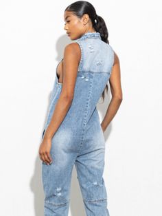 Introducing our Denim Utility Jumpsuit, the perfect blend of style and comfort. Made with a non-stretch, oversized fit for added comfort, this jumpsuit is a super cute addition to any wardrobe. Stay stylish and comfortable in this must-have piece! 100% Cotton Casual Light Wash Jumpsuits And Rompers With Pockets, Spring Stretch Jumpsuits And Rompers With Pockets, Casual Medium Wash Washed Jumpsuits And Rompers, Relaxed Fit Cotton Jumpsuits And Rompers For Leisure, Relaxed Fit Cotton Jumpsuits For Leisure, Casual Relaxed Fit Denim Jumpsuit With Side Pockets, Casual Light Wash Denim Jumpsuit For Spring, Casual Jumpsuits And Rompers With Pockets For Leisure, Relaxed Jumpsuits And Rompers With Pockets For Spring