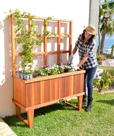 Redwood Projects, Redwood Planter Boxes, Planter Box Plans, Garden Boxes Diy, Patio Steps, Raised Garden Beds Diy