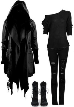 Celana Jogger Wanita, Casual Halloween, Black Clothes, Halloween Cake, Emo Outfits, Punk Outfits, Cosplay Dress, Gothic Outfits, Goth Outfits