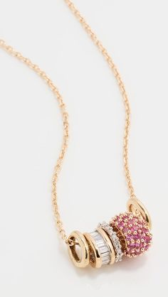 Adina Reyter 14k Bead Party New Pink Sapphire Rager Necklace | Shopbop Pink Sapphire Jewelry Necklaces, Capsule Wardrobe Jewelry, Pink Gold Necklace, Pink Sapphire Jewelry, Adina Reyter, Colorful Necklace, Classy Jewelry, Jewelry Essentials, Pink Necklace