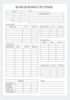 the printable budget planner is shown in black and white