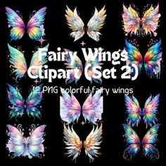 Wing Png, Watercolor Angel, Magic Rainbow, Small Font, Magical Fairy