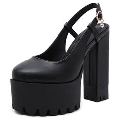 Gender: Women Item Type: Pumps With Platforms: Yes Heel Height: Super High (8cm-up) Outsole Material: Rubber Pump Type: Slingbacks Insole Material: PU Closure Type: Buckle Strap is_handmade: Yes Heel Type: Square heel Platform Height: 5-7cm Toe Shape: Round Toe Occasion: Casual Fashion Element: Platform Season: Spring/Autumn Style: Fashion Season: Spring,Summer,Autumn Leather Style: Soft Leather Heel Height: 15cm Platform Height : 5.5cm Black Slingback Pumps With Platform And Block Heel, Evening Platform Slingback Pumps With Round Toe, Evening Slingback Pumps With Platform And Round Toe, Black Platform Closed Toe Slingback Pumps, Black Closed Toe Platform Slingback Pumps, Party Platform Slingback Pumps With Block Heel, Black Platform Slingback Pumps Closed Toe, Party Slingback Pumps With Platform And Block Heel, Black Platform Slingback Pumps