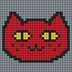 an image of a pixellated red cat