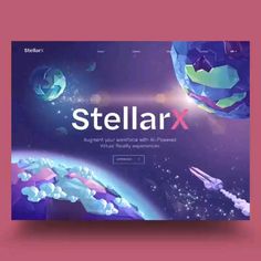 the website for stellarx is displayed on a pink background