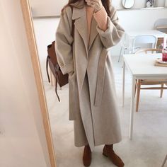 Size Chart size S M L lenght 105 110 112 shoulder 41 43 45 bust 55 58 60 sleeve 54 56 57 There will be errors in the measurement. Cashmere Coat Women, Mode Mantel, Korean Winter, Coat With Belt, Long Overcoat, Long Winter Coats, Long Wool Coat, Plus Size Cardigans, Winter Outerwear