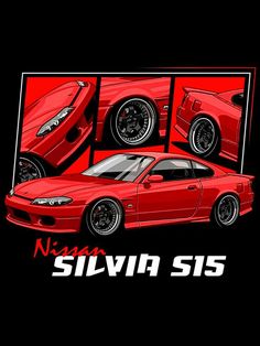 a red sports car is shown with the words'n slivn s5 on it