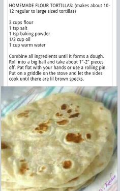 an iphone screen showing the recipe for homemade flour tortillas, which is on display