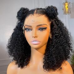 WorldNewHair 10-18inch full curly lace front bob wig, 250% density supper full, must have in summer, natural color, can be dyed and restyled, can do pre cut glueless wig, Wig Lace Front, Straight Hair Bundles, Lace Frontal Closure, Glueless Wig, Short Curly Bob, Frontal Hairstyles, 100 Human Hair Wigs, Wig Lace, Colored Wigs