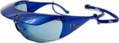 Trendy Blue Shield Sunglasses For Outdoors, Blue Shield Sunglasses For Summer Sports, Sporty Blue Shield Sunglasses With Mirrored Lenses, Sporty Blue Shield Sunglasses For Sports, Sporty Blue Shield Sunglasses With Uv Protection, Blue Shield Sunglasses With Uva Protection For Sports, Sporty Blue Polarized Shield Sunglasses, Dior Case, Golf Sunglasses