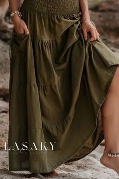 Lasaky - Elegant Holiday Maxi Dress with Multi-Tiered Layered Cake Skirt Half Dress, Layered Maxi Dress, Vacation Maxi Dress, Holiday Maxi Dress, Cake Skirt, Party Outfits For Women, Layered Cake, Dress Cake, Half Skirt