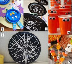 a collage of pictures with different items and numbers to make it look like halloween decorations