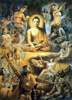 an image of buddha surrounded by other people