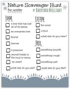 a printable nature scavenger hunt for the backyard brillianter to do list