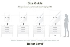 the size guide for a bathroom vanity