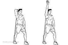 two men doing exercises with their hands in the air, one holding up his arm