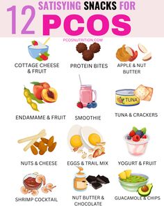 Snacking a great way to support healthy glucose and insulin levels if you have polycystic ovary syndrome or PCOS. Here are 12 satisfying snack ideas for PCOS. Click for 25 more snack ideas. Pocs Diet Polycystic Ovarian Syndrome, Insulin Resistant Recipes, Ovarian Health, Cortisol Reduction, Guacamole Chips, Hormone Nutrition, Health Benefits Of Eggs, Chocolate Chia Seed Pudding