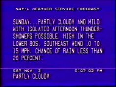 an old tv screen with the message party cloudy and mild