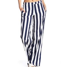 Nwt Onia Chloe Pant In Beach Stripe. Size Is M. Elastic Waist At Back. 100% Viscose. Last Picture Shows A Red Mark At Waistband. Striped High-waisted Vacation Pants, Chic Striped Wide Leg Pants For Beach, Striped High-waisted Pants For Vacation, Chic Striped Wide Leg Pants For Vacation, Striped Straight Pants For Beach, Spring Striped Beach Pants, Chic Striped Bottoms For Beach, Striped Pants For Beach In Spring, Chic Striped Bottoms For Vacation