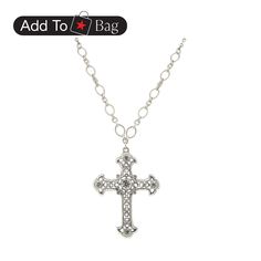 in stock Elegant Cross Pendant Necklace With Lobster Clasp, Elegant Cross Jewelry With Lobster Clasp, Elegant Cross Necklace With Lobster Clasp, Elegant Nickel-free Cross Jewelry, Elegant Silver Chain Cross Necklace, Elegant Cross Pendant Necklace With Bling, Elegant Necklace With Bling Cross Pendant, Elegant Bling Cross Pendant Necklace, Silver Bling Jewelry